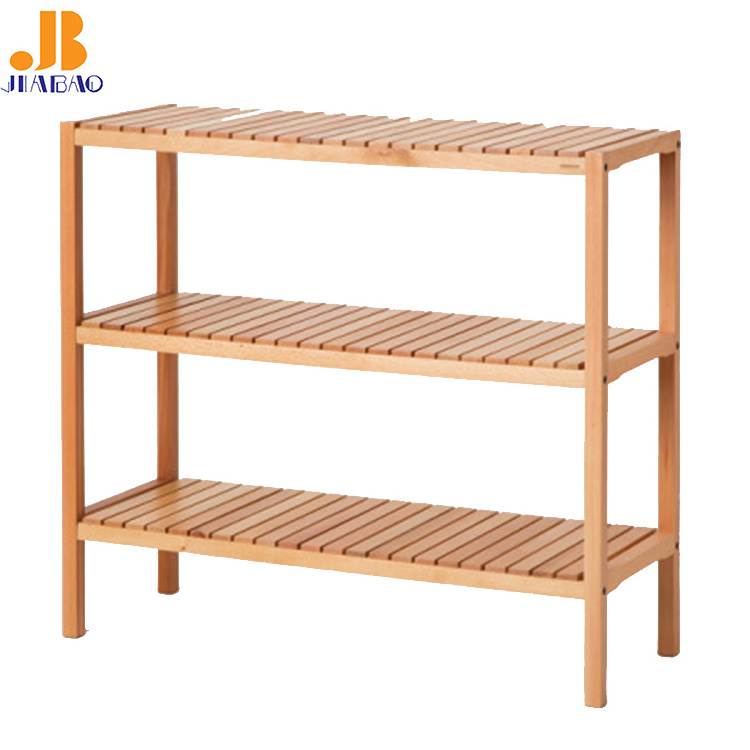 Modern Multilayer Solid Wood Shoe Rack Storage Organization Wood Shelf Rack