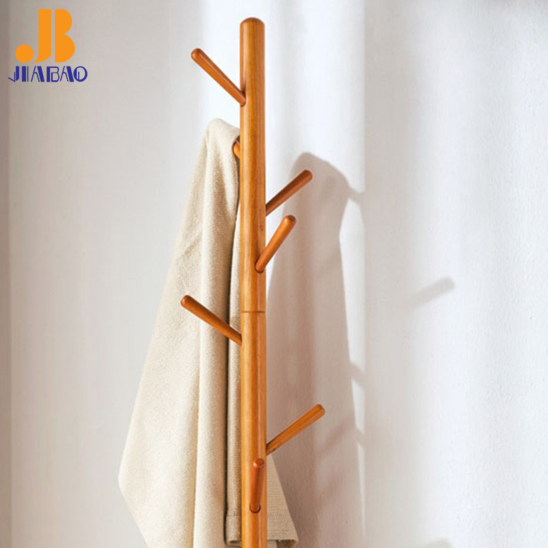 GuangXi YuLin JiaBao Free Standing Floor Tree Hanger Stand Wooden cloths hanger stand Coat Rack