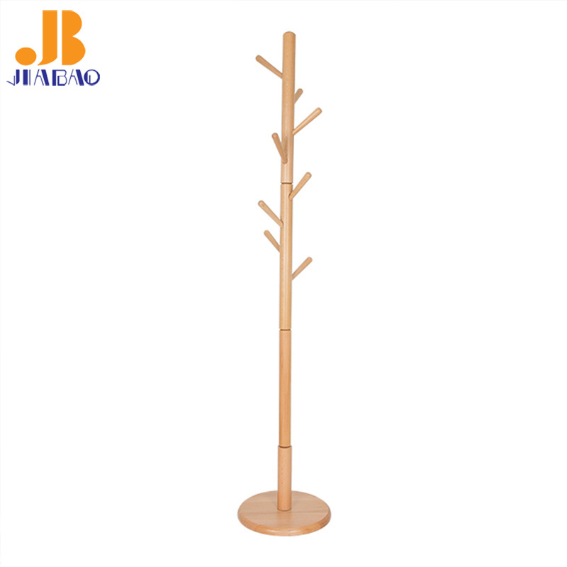 GuangXi YuLin JiaBao Free Standing Floor Tree Hanger Stand Wooden cloths hanger stand Coat Rack