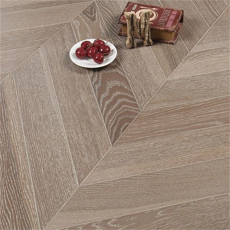 High Quality Waterproof laminated floor Grey Solid Wood Parquet fishbone Flooring