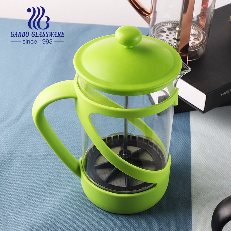 Ready To Ship Stock Stainless Steel Plastic Coffee Pressed Pot Glass French Coffee Maker Pot Latte Press Tea Glassware