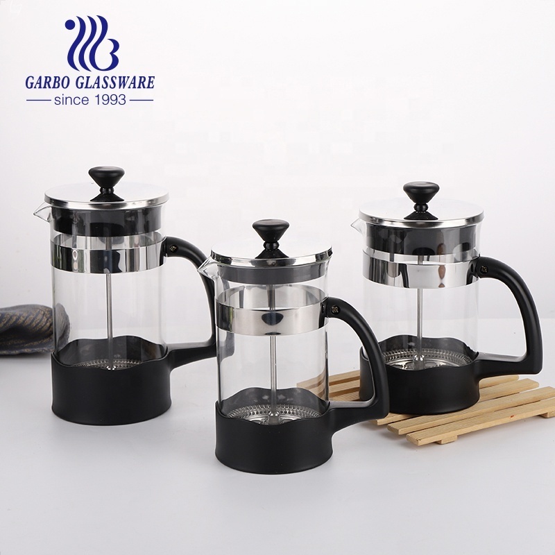 Stainless Steel Coffee Pressed Pot Plastic French Coffee Maker Pot Latte Press Jug Glass Set Borosilicate Drinking Teapot