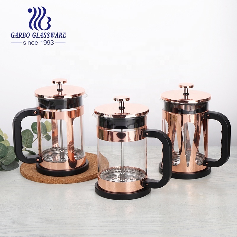 Stainless Steel Coffee Pressed Pot Plastic French Coffee Maker Pot Latte Press Jug Glass Set Borosilicate Drinking Teapot