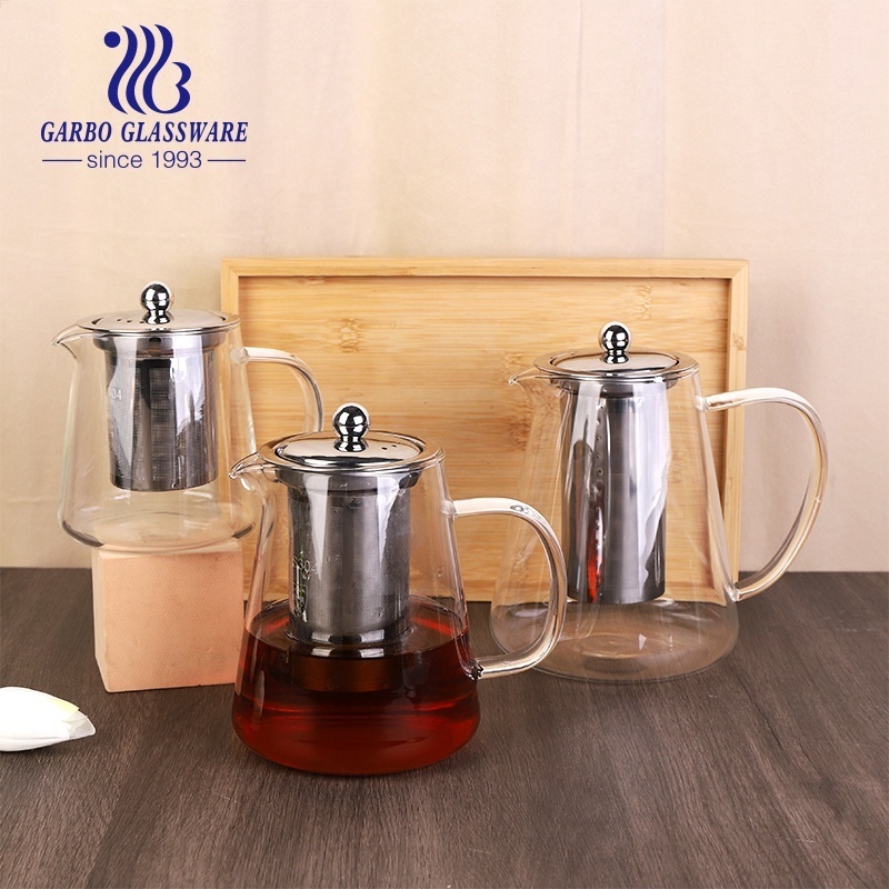 High Borosilicate Glass Carafe with 304 stainless steel filter infuser Coffee Pot Iced Tea Pitcher hot or cold liquid storage