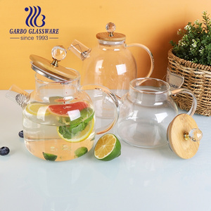 Heat Resistant Glass Teapot Stove top Kettle  high Borosilicate Glass Carafe  No-Dripping  For Hot Tea Cold Juice Water