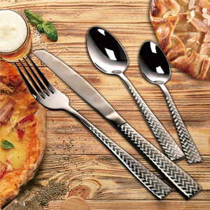 Stainless steel cutlery long paddle handle knives stainless steel Metal butter knife flatware sets dinnerware