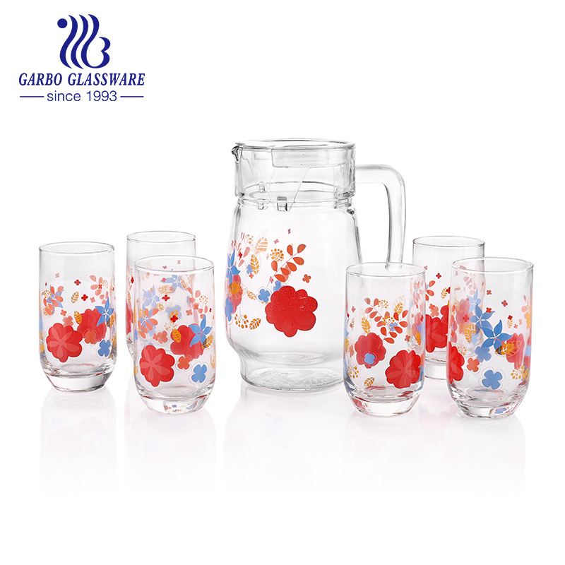 Strawberry Decal Water Jugs Cooler Tumbler Glasses With Lid Cups Juice Pitcher Bulk Juicer Factory Glass Jug Pitchers Cup Set