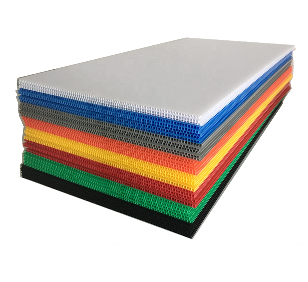 2mm-12mm 1220x2440 4'x 8' Pp Flexible Coroplast Corflute Corrugated Plastic Correx Board Sheets