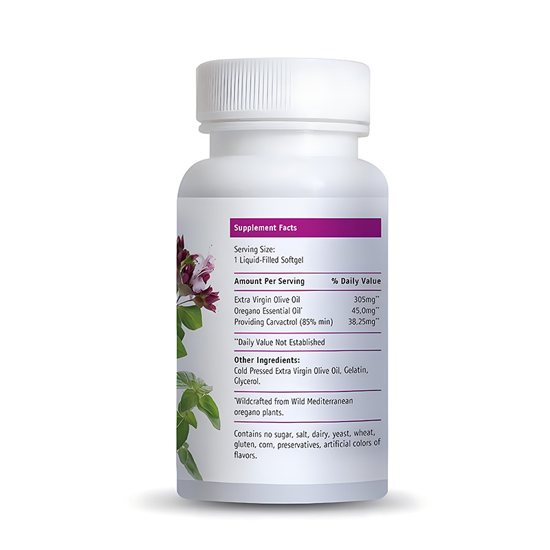 OEM / OEM Wild Oregano Oil Softgels Capsules. High Carvacrol and Quality dietary supplement