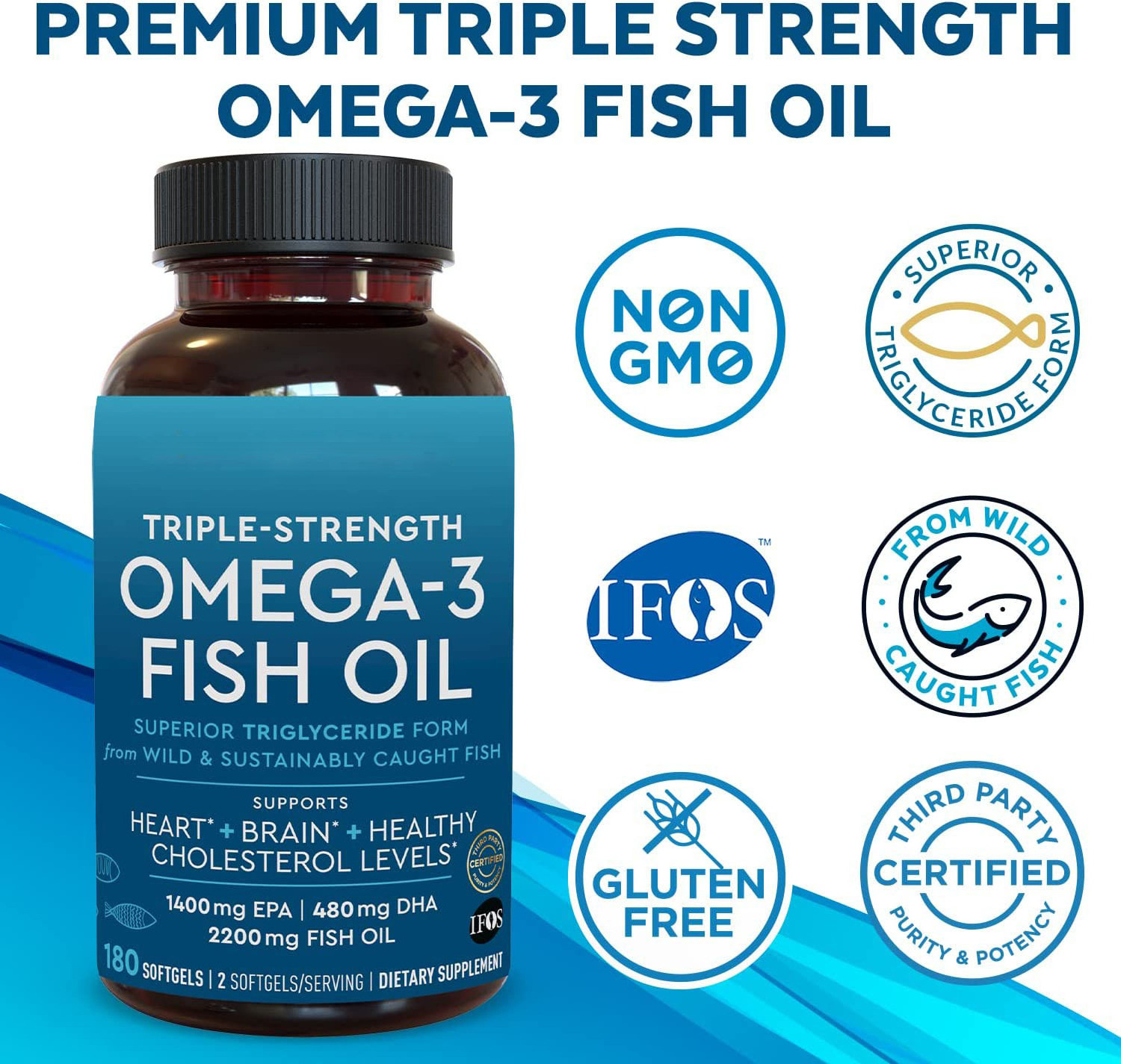 Health Care Supplies Omegas Halal Kosher Fish Oil Capsules 1000Mg Natural Bounty Bulk Capsules Omega 3 Fish Oil Softgels