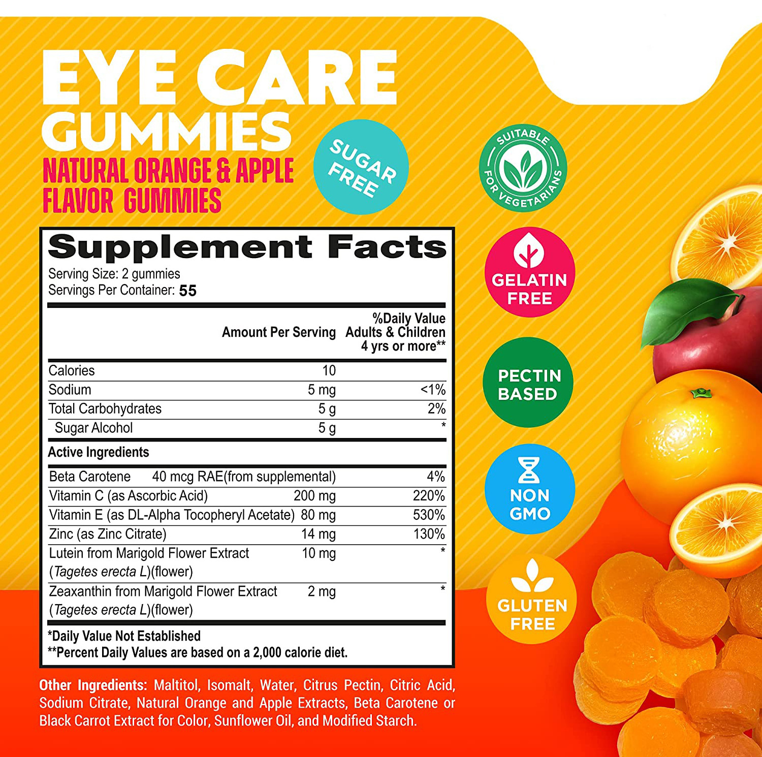 Gummy Candy Manufacturers Eye Vitamins Vision Health Vitamin C Zinc Eye Care SupplementGummy Vitamins For Adults Eye Care