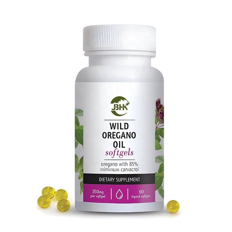 Wild Oregano Oil Softgels Capsules. High Carvacrol and Quality dietary supplement capsules