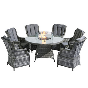 Propane Steel Outdoor Round Fire Pits Garden Patio Outdoor Furniture Sofa Set Rattan Furniture