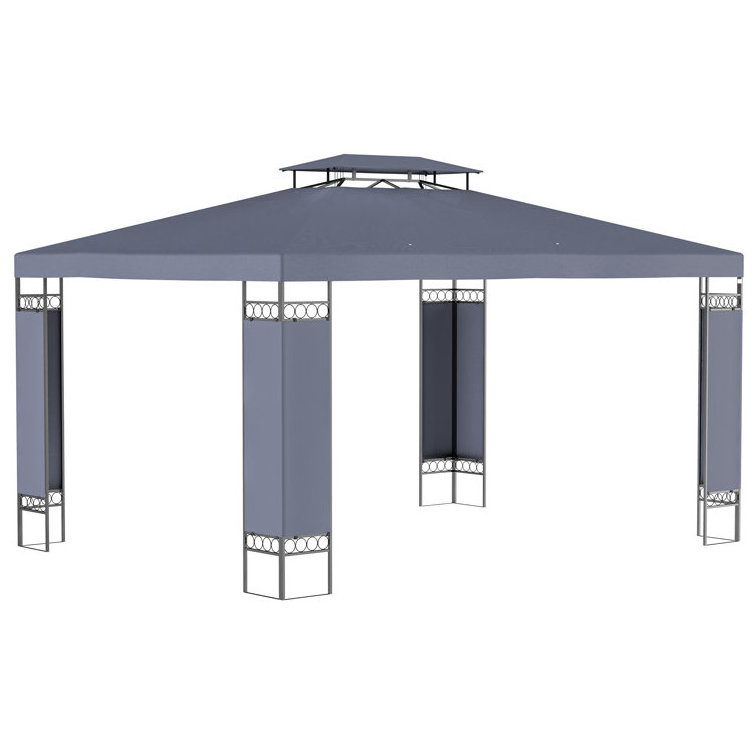 New arrive Outdoor Patio Garden Metal Grill Steel Gazebo  13 Ft. W x 10 Ft.