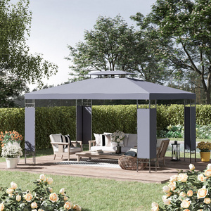 New arrive Outdoor Patio Garden Metal Grill Steel Gazebo  13 Ft. W x 10 Ft.