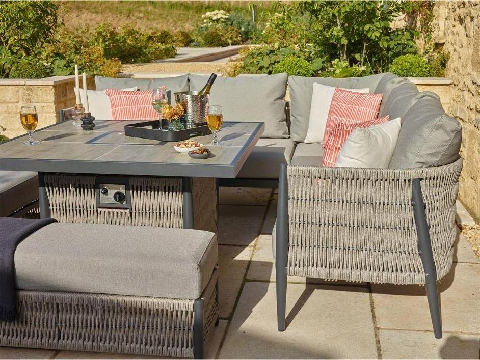 Rattan Furniture Outdoor Garden Modular Sofa Garden Furniture From China With Square Casual Dining Firepit Table