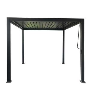 Metal Luxury Roof Outdoor Manual Double Layer Louver Aluminium Garden Shutter Leaf Pavilion Gazebo Without Zip Blinds