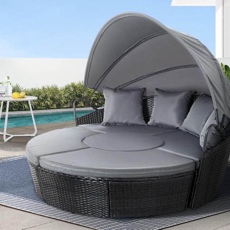 Patio Wicker Chaise Lounge Set Pool Furniture Sunbed Outdoor Rattan Sun Lounger Carton Modern Garden Daybeds with Cushions