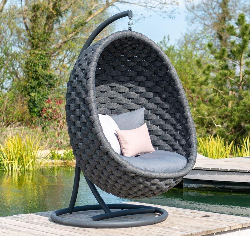 Metal New Garden Loveseat Chair Patio Egg Chair Waterproof Fabric Outdoor Swing Cradle chair