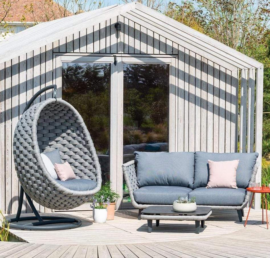 Metal New Garden Loveseat Chair Patio Egg Chair Waterproof Fabric Outdoor Swing Cradle chair