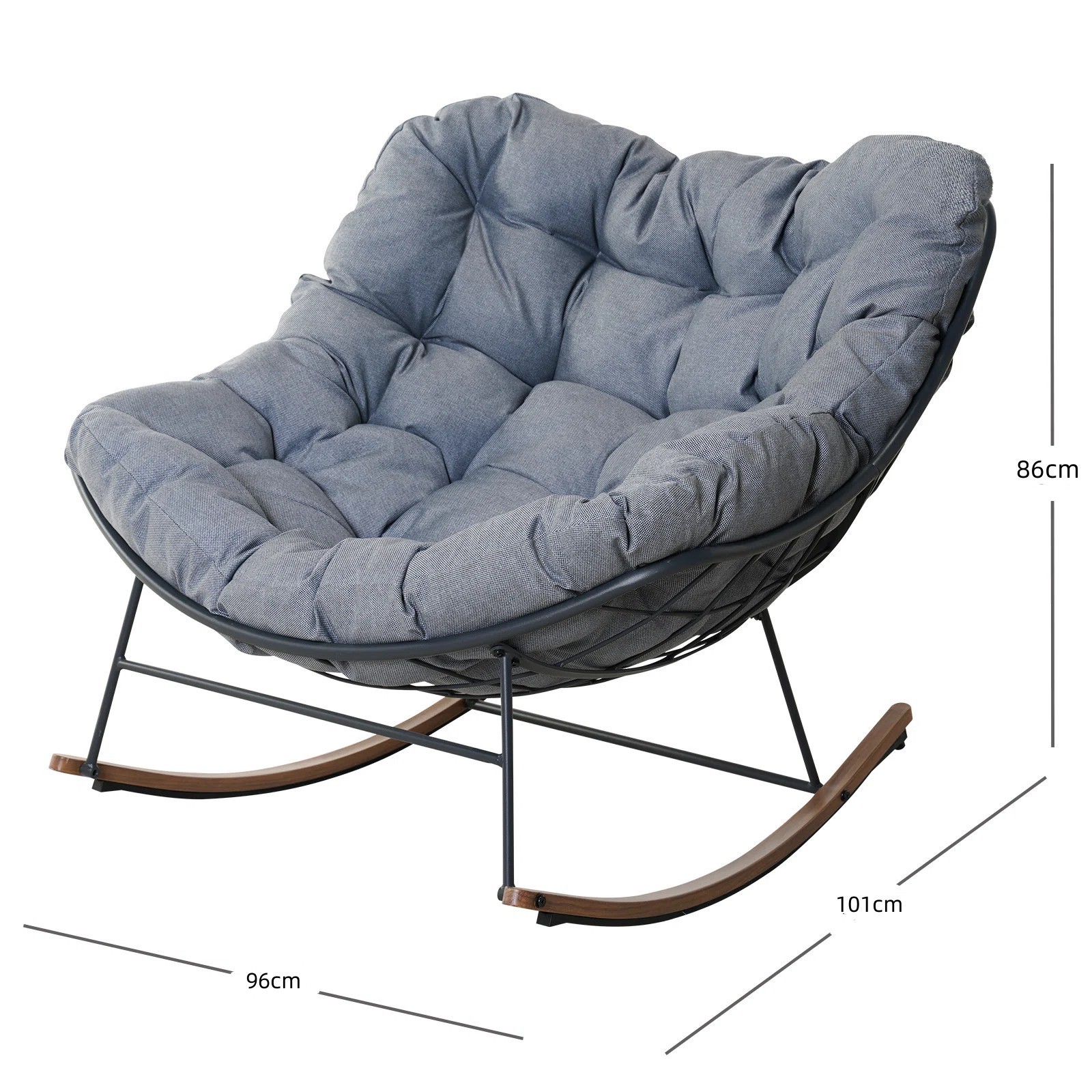 Outdoor Furniture Patio Egg Swing Garden Steel Hanging Chair Modern Sofa Lounge Rocker Steel Rocking Chair