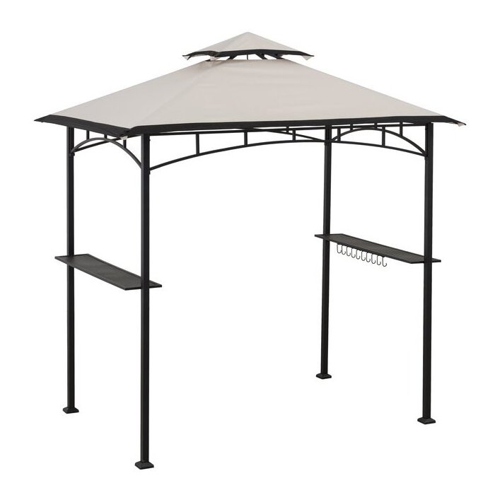 Patio BBQ Sunshade Garden Furniture New Design Backyard Rectangle Grilling Pergola Outdoor Metal Softtop Grill Gazebo