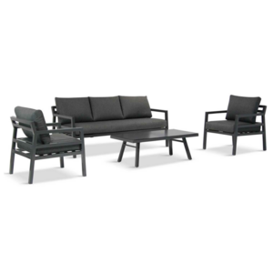 Luxury Aluminium Patio Furniture Seating Group with Cushions Outdoor Sofa Garden Conversation sets with Coffee Table Metal