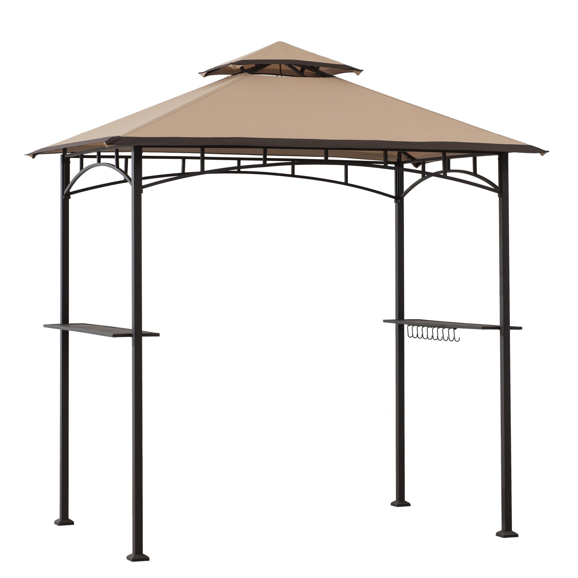 Patio BBQ Sunshade Garden Furniture New Design Backyard Rectangle Grilling Pergola Outdoor Metal Softtop Grill Gazebo