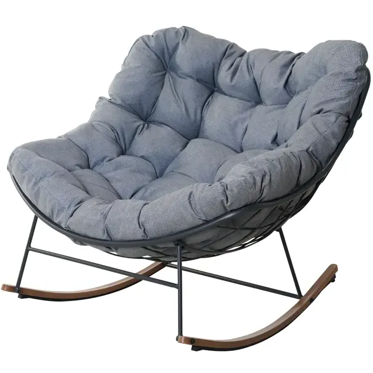 Outdoor Furniture Patio Egg Swing Garden Steel Hanging Chair Modern Sofa Lounge Rocker Steel Rocking Chair