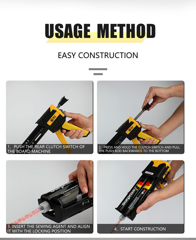 Dual Caulking Gun for 400 mL Double Cartridge Epoxy Gun Kit with 10 Pieces Caulk Tools