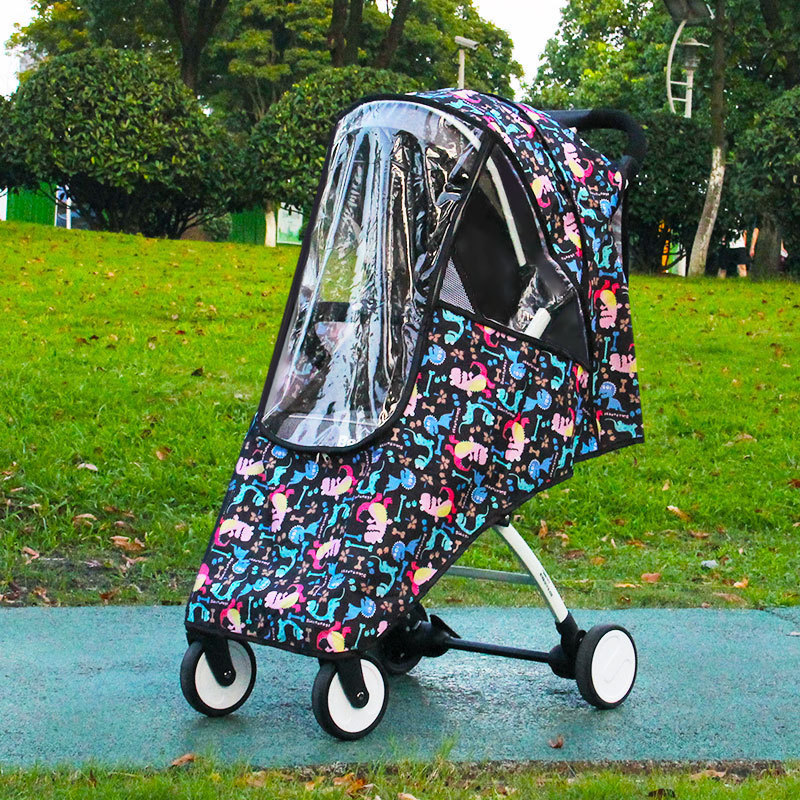 Hot Universal Transparent Eco-Friendly EVA Clear Baby Windproof Rain Coat Umbrella Cart Carrier Baby Stroller Rain Cover