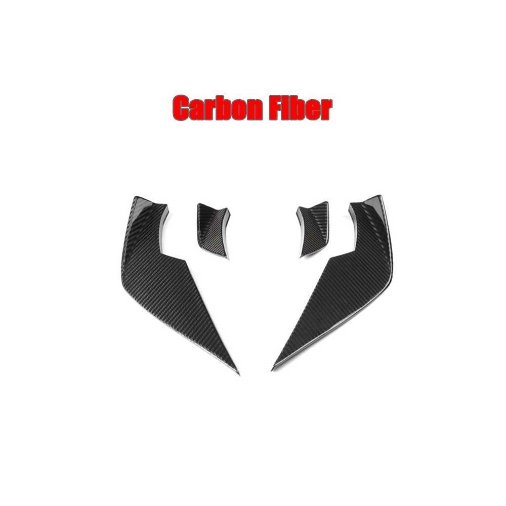 Dry Carbon Front Bumper Lip Splitter 4PCS for BMW 3 4 Series G80 G82 G83 M3 M4 2021 + Car Spoiler Canards Fins Trims Splitter