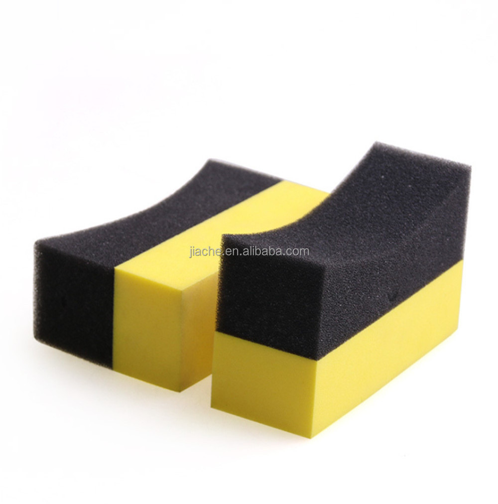 Corner Brush Car Wheel Washer Tyre Tire Dressing Applicator Curved Foam Sponge Pad