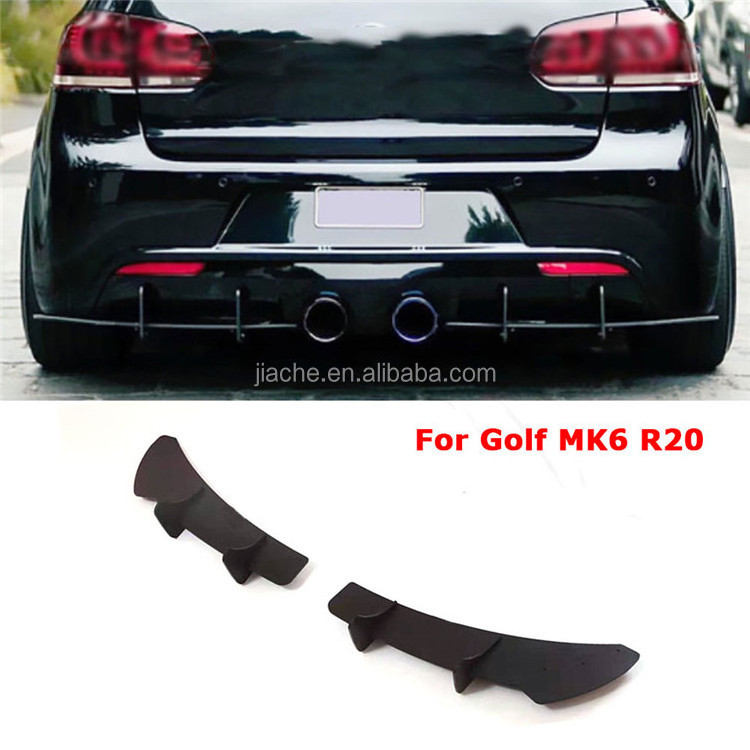 High Quality ABS Rear Lip diffuser Trim For Volkswagen VW Golf 6 VII MK6 GTI R20 Fins Shark Style Back Bumper Guard Car Styling