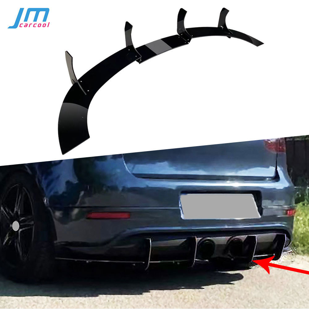 ABS Gloss Black Rear Bumper fins Decorative Anards Splitters moulding trim for Volkswagen Golf 5 MK5 R32 2006-2009