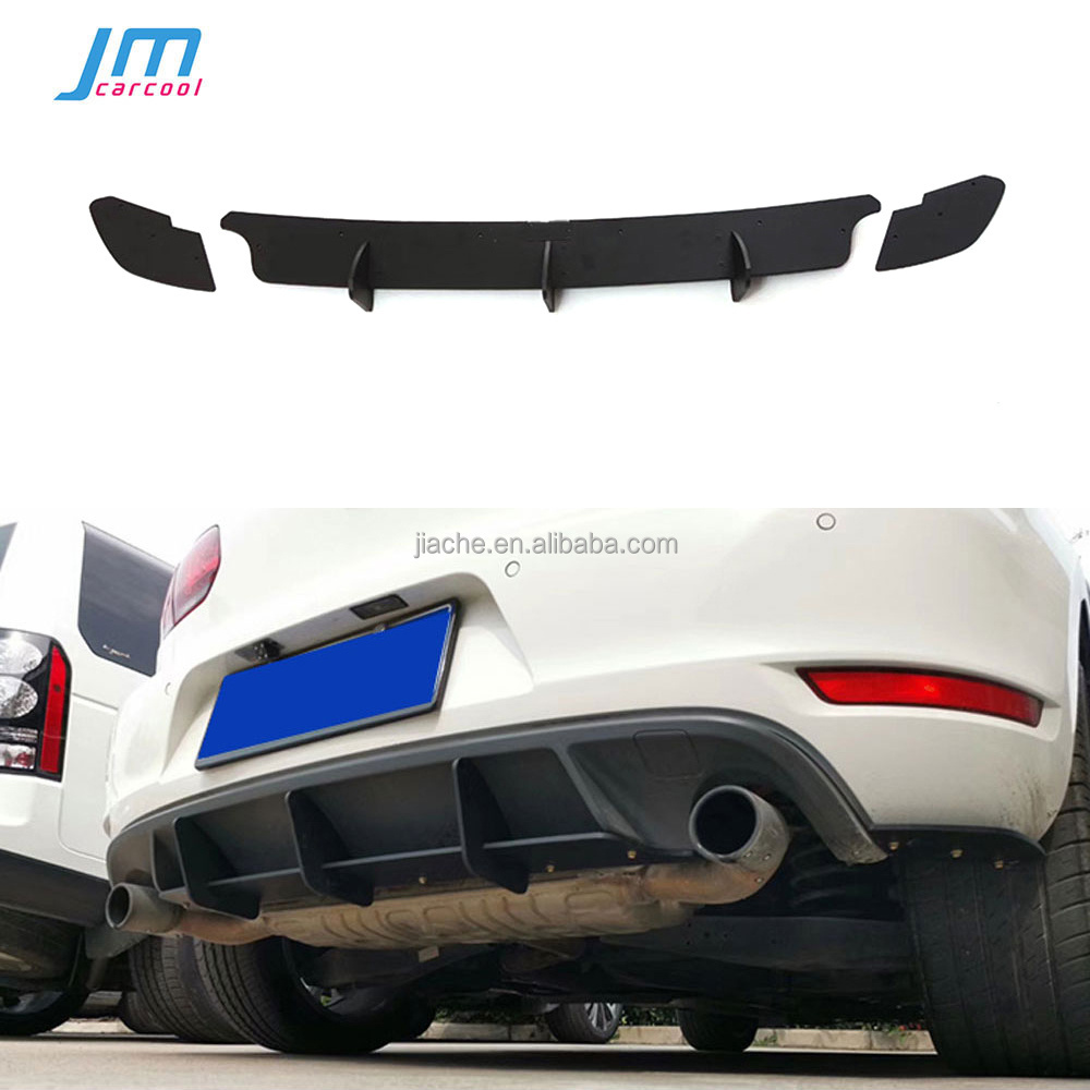 High Quality ABS Rear Lip diffuser Trim For Volkswagen VW Golf 6 VII MK6 GTI R20 Fins Shark Style Back Bumper Guard Car Styling