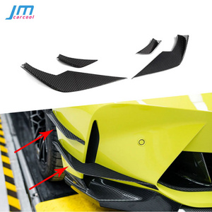 Dry Carbon Front Bumper Lip Splitter 4PCS for BMW 3 4 Series G80 G82 G83 M3 M4 2021 + Car Spoiler Canards Fins Trims Splitter