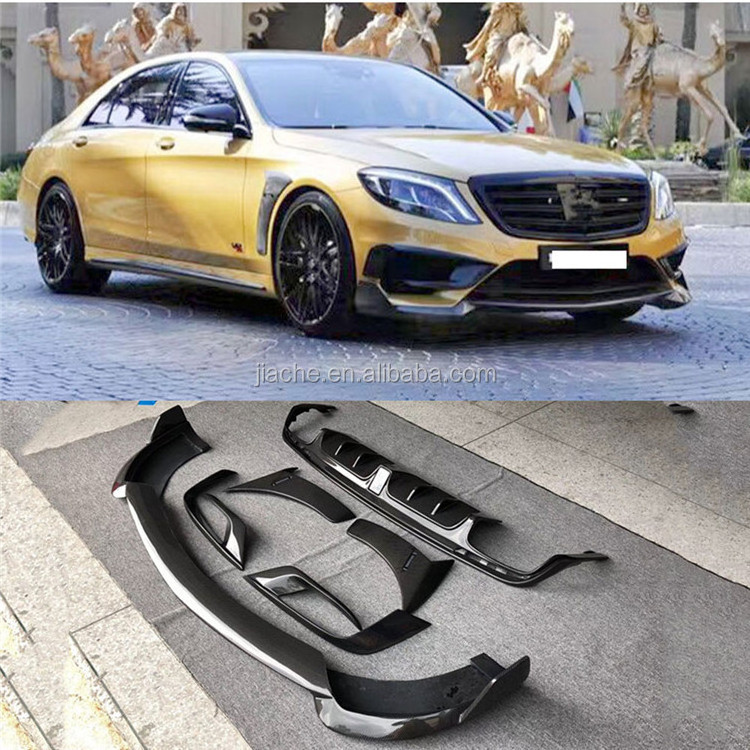 Carbon Fiber Front Bumper lip Rear Diffuser FogLamp Trim Frame Side Fender For Benz S Class W222 S63 S65 2014-2017 Body Kits