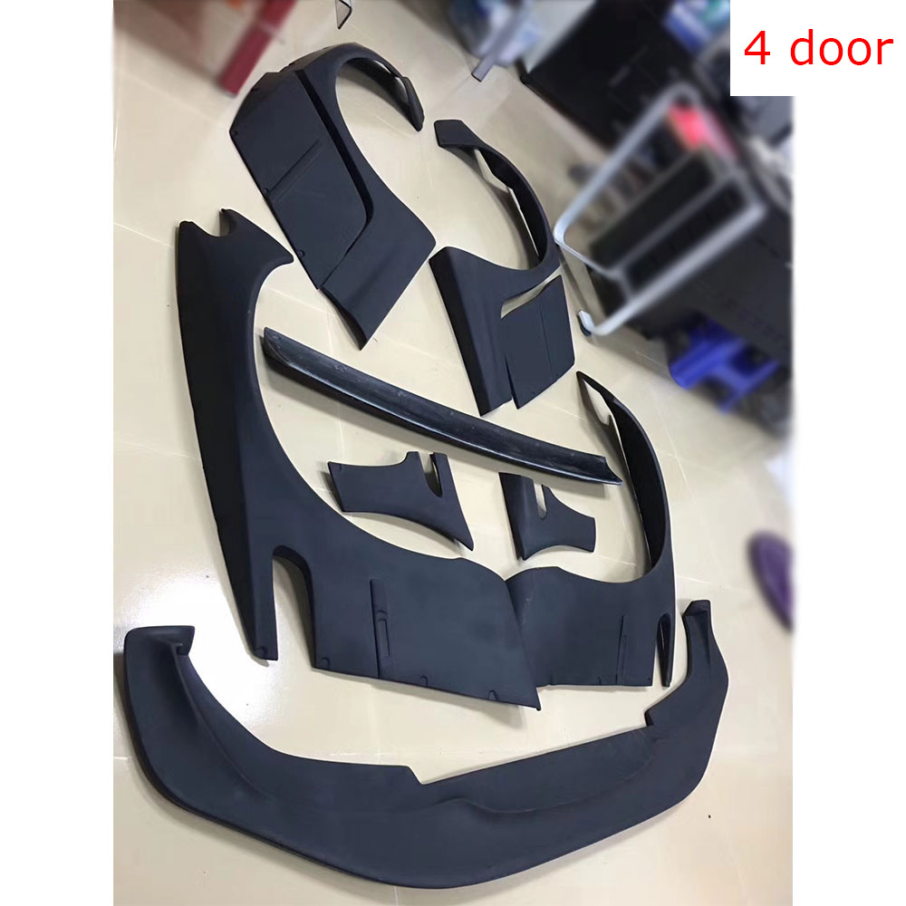 For BMW E46 Sedan 4 Door Car Wide Body Kit FRP Fiber body kit Cover Front Lip Rear Fender Trunk Spoiler Rocket Bunny Parts