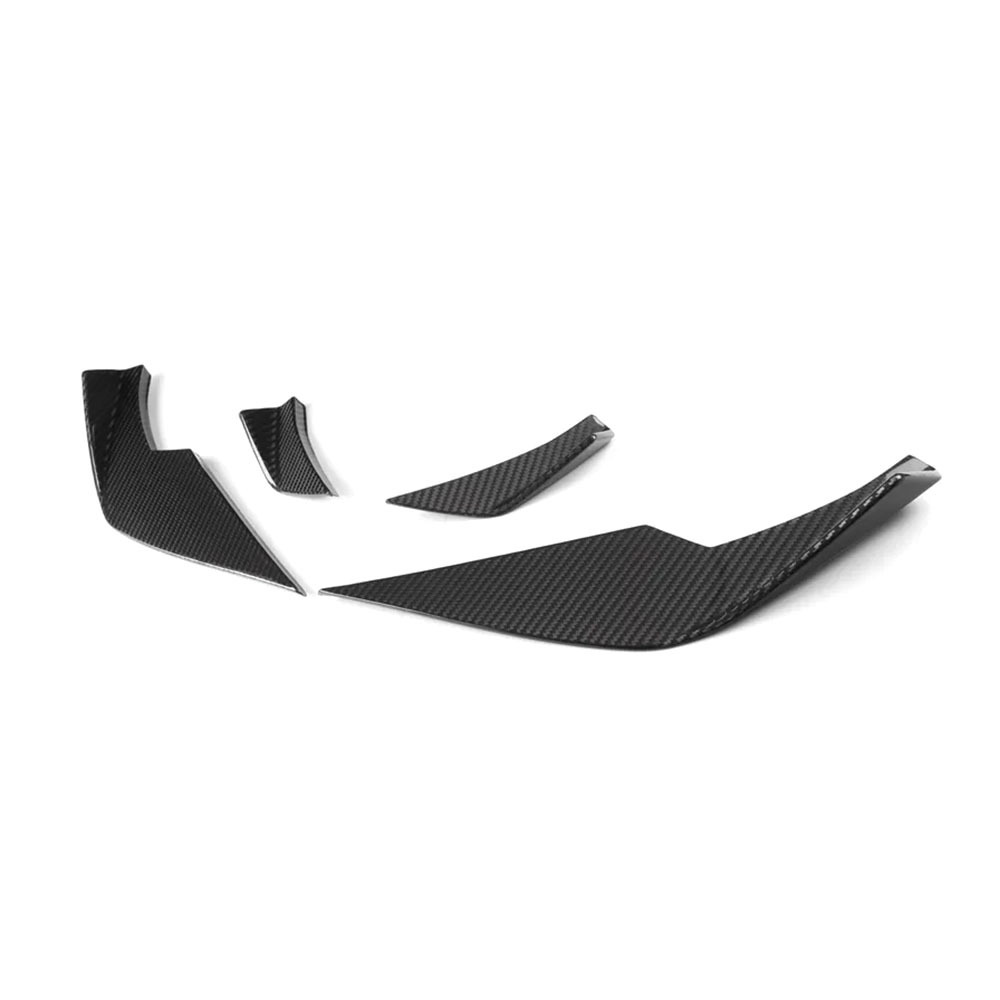 Dry Carbon Front Bumper Lip Splitter 4PCS for BMW 3 4 Series G80 G82 G83 M3 M4 2021 + Car Spoiler Canards Fins Trims Splitter