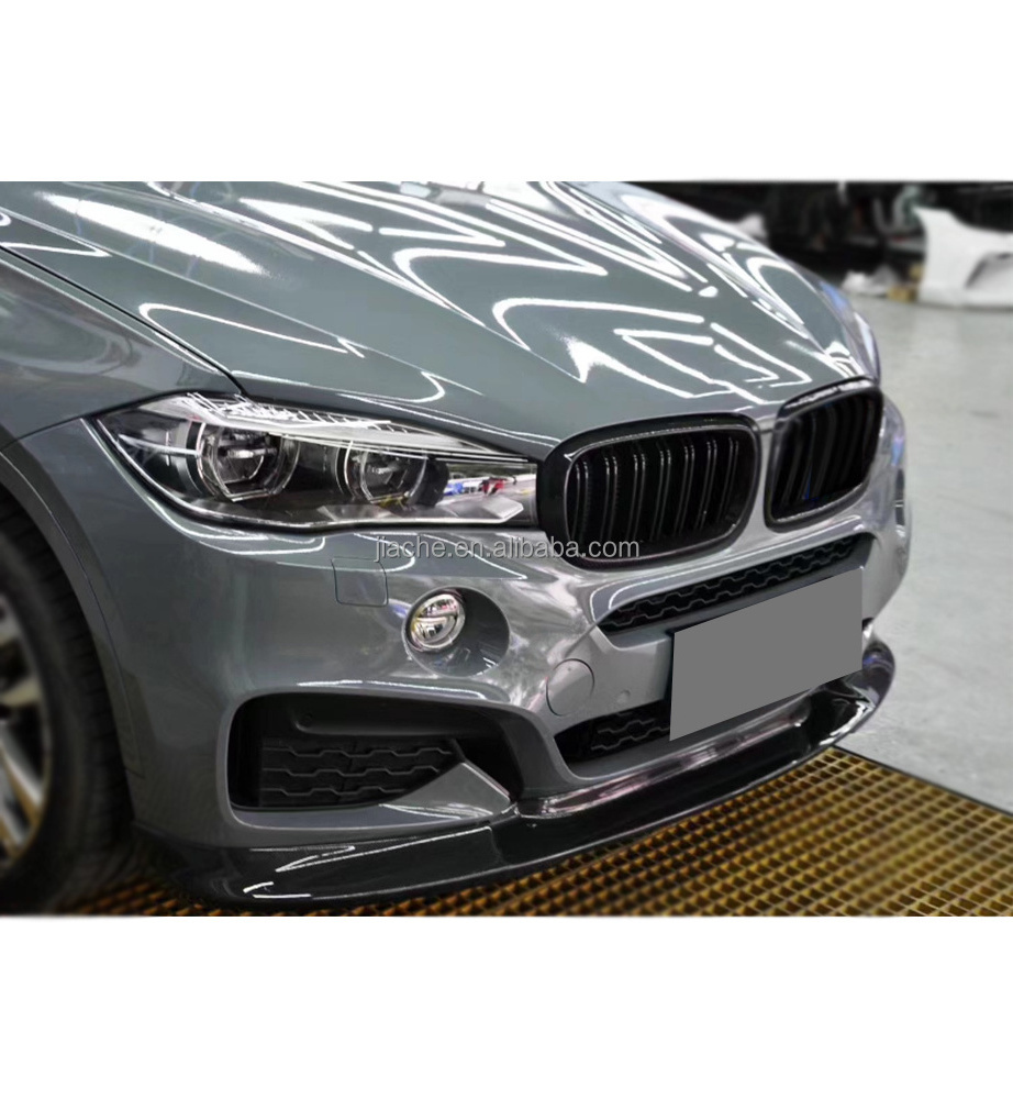 Carbon Fiber Car Front Bumper Lip Spoiler Body Kits for BMW X6 F16 Sport 2014-2018 FRP Head Lip Chin Extension Car Styling