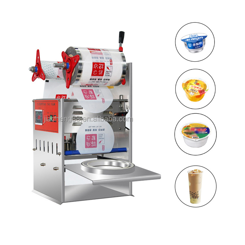 Manual Boba Tea Cup Sealing Machine 4 cup sealing machine for jelly milk water cup tray sealer