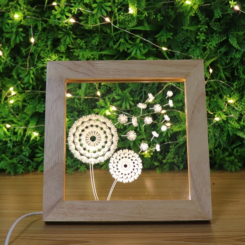 Customized Gift 3D Photo Frame Night Light 5V USB Wooden Led Frame Acrylic Mood Lamp For Baby Room