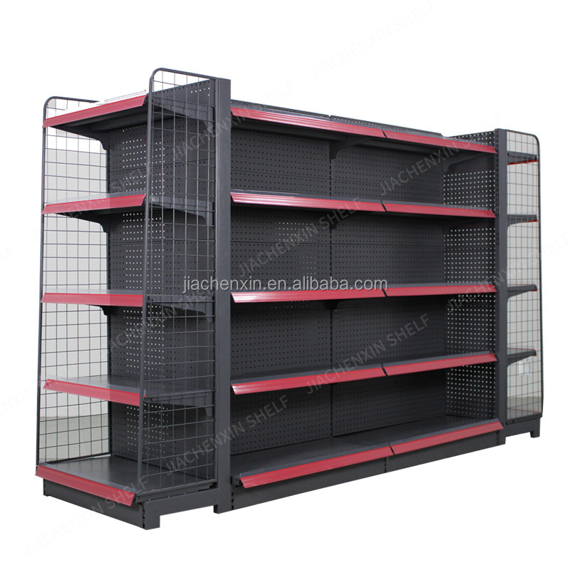 Steel Wall Single double sided freestanding gondola shelving shelf for supermarket retail store and shop