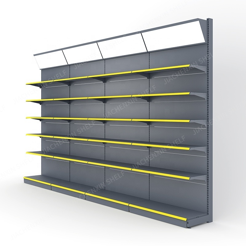 Steel Wall Single double sided freestanding gondola shelving shelf for supermarket retail store and shop