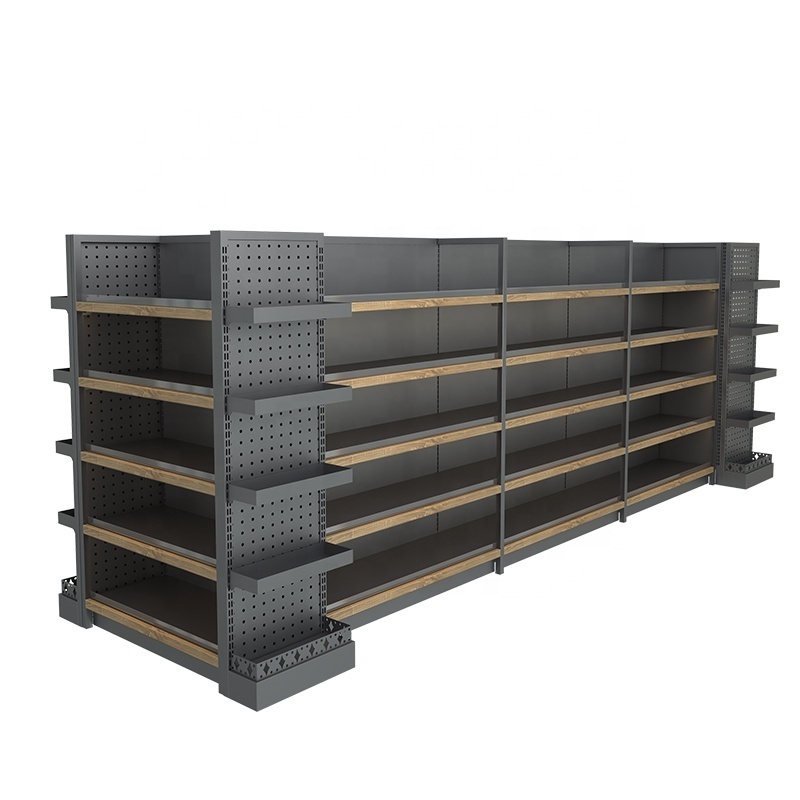 Steel Wall Single double sided freestanding gondola shelving shelf for supermarket retail store and shop