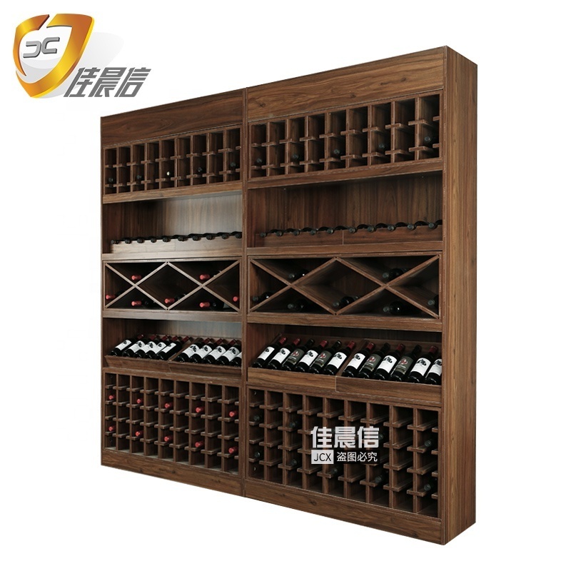 Reasonable price durable red wine rack wood for store supermarket use