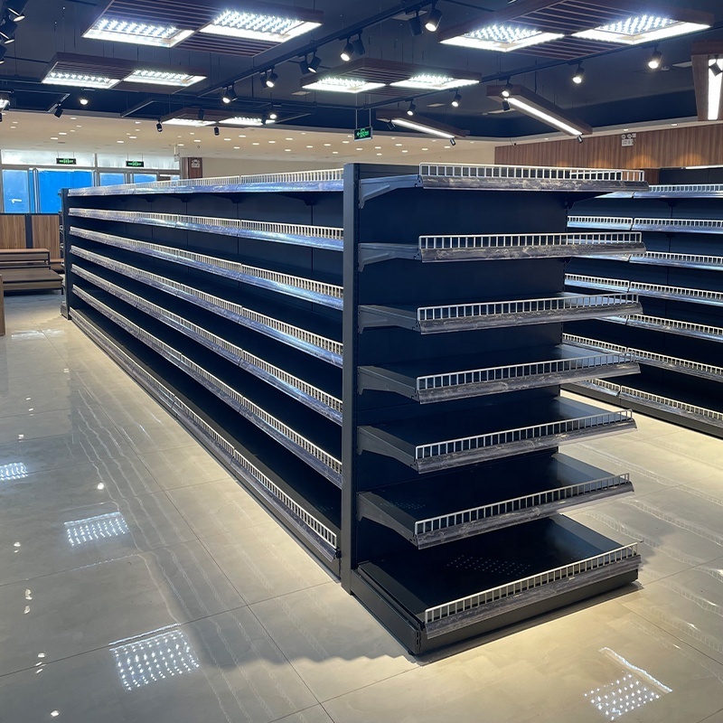 Retail store supermarket grocery store shelves shelving display gondola  rack