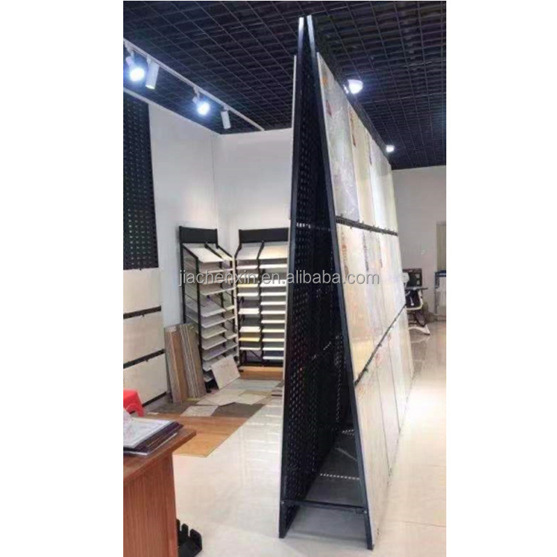 Customize Metal Quartz Granite Stand Push-Pull Sliding Showroom Floor Stand Marble Stone Horizontal Ceramic Tile Display Racks