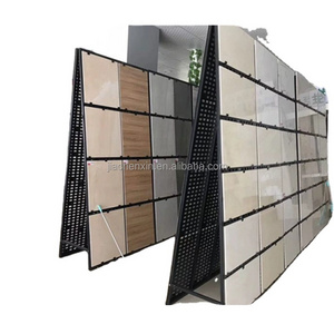 Customize Metal Quartz Granite Stand Push-Pull Sliding Showroom Floor Stand Marble Stone Horizontal Ceramic Tile Display Racks